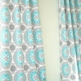 thumbnail image 2 of DriftAway Bella Medallion and Floral Pattern Room Darkening and Thermal Insulated Grommet Window Curtains 2 Panels Each 52 Inch by 54 Inch Aqua and Gray, 2 of 5