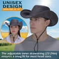 thumbnail image 4 of EINSKEY Packable Cowboy Hat for Women Men, Shapeable Brim UPF50+ Sun Protection, Fedora Panama Western Style Leather Cowgirl Hat, 4 of 9
