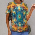 thumbnail image 6 of Kaleidoscope Mandala Colorful Floral Boho T Shirts Basic T-Shirt Short Sleeve Ladies Tee Shirt Summer Graphic Clothing, 6 of 6