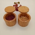 thumbnail image 2 of LYD Tazón de azúcar de bambú, bote de sal, tarro de almacenamiento de pimienta, recipiente para condimentos, soporte para especias con tapa LYD Azucarero de bambú, 2 of 2