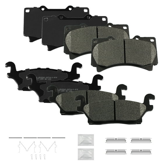 ACB ZONE 8PCS Ceramic Brake Pads Front & Rear for Hummer H3, 2009 2010 H3T 2006-2010(D1119, D1120)