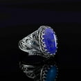 thumbnail image 3 of Filigree Art Lapis Lazuli Gemstone Angel Design Women Silver Cocktail Ring, 3 of 6