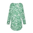 thumbnail image 4 of Sakmal Green Womens Tops&nbsp;Clearance Under $10 Long Sleeve Floral Crew Neck Tunic Plus Size Ladies Shirts, 4 of 5
