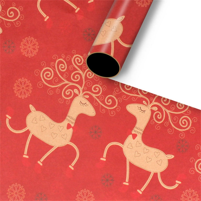 Boho Green Gold Antlers Christmas Wrapping Paper Sheets