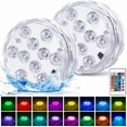 thumbnail image 1 of Pack Submersible LED Lights Battery Powered, Waterproof Multi-Color Changing Lights for Swimming Pool, Vase, Spa, Aquarium, Pond, Hot Tub, Decoration, Party, 1 of 5