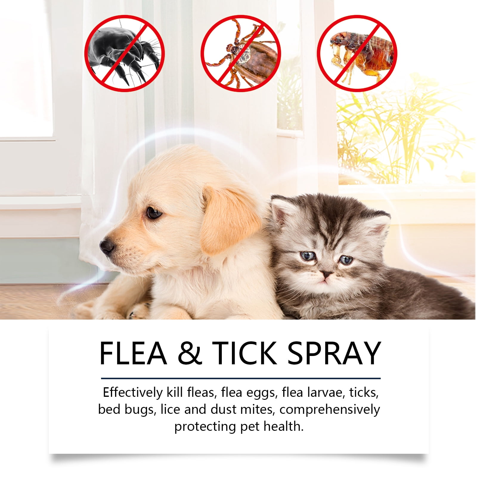 Alvantor Plant-Based Aloe Vera Formula Flea & Tick Prevention Spray for Dogs and Cats - 3.38 fl. oz