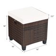 thumbnail image 2 of Patiojoy 2 Piece Outdoor Patio Rattan Ottoman Cushioned Wicker Stools, 2 of 7