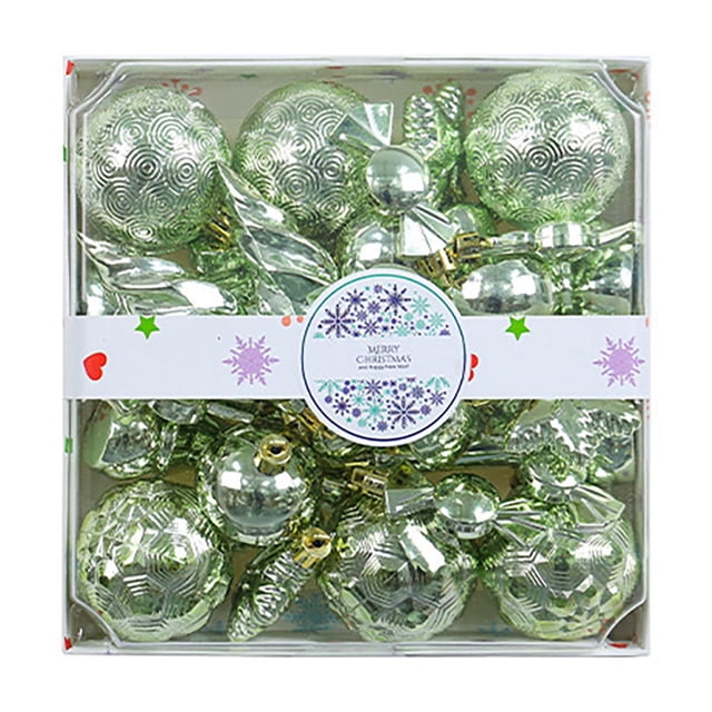 Fiudx Juego de 28 Bolas Navideñas, Adornos de Plástico Irrompibles, Diseños Coloridos Galvanizados, Decoración Colgante para Árbol de Navidad, Decoración para Fiestas y Bodas, Apto para Todas Las Eda