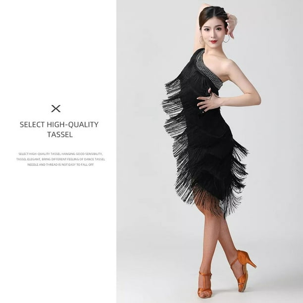 POINTERTECK Women s Sequins Tassels Flapper Dress 1920s Gatsby Cocktail Dance Dress Sloping Shoulders Dance Dress Walmart