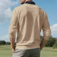 thumbnail image 6 of Generic Men Long Sleeve Polo Shirts Casual Knit Golf Shirts Lightweight Dress Button T-Shirts Lapel Collared Pullover Tops, 6 of 7