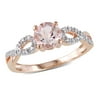 Miabella Women's 4/5 Carat T.G.W. Morganite and 1/10 Carat T.W. Diamond Infinity Engagement Ring in 10kt Rose Gold