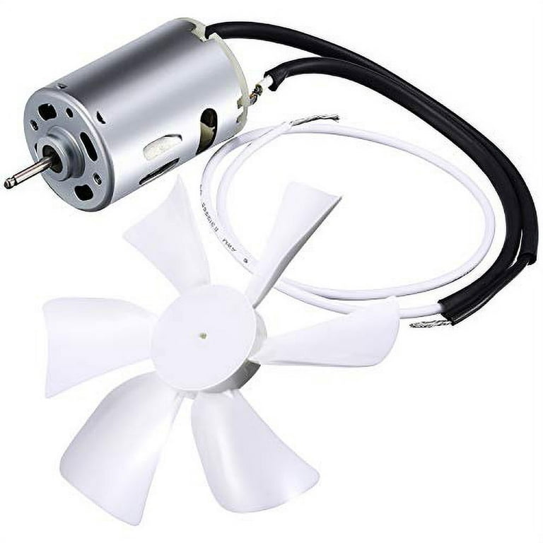 LQKUMJG 6 RV Fan White Vent Fan Blade with 12V D-Shaft RV Vent Motor  Replacement, RV Exhaust Fan for RV Roof Bathroom