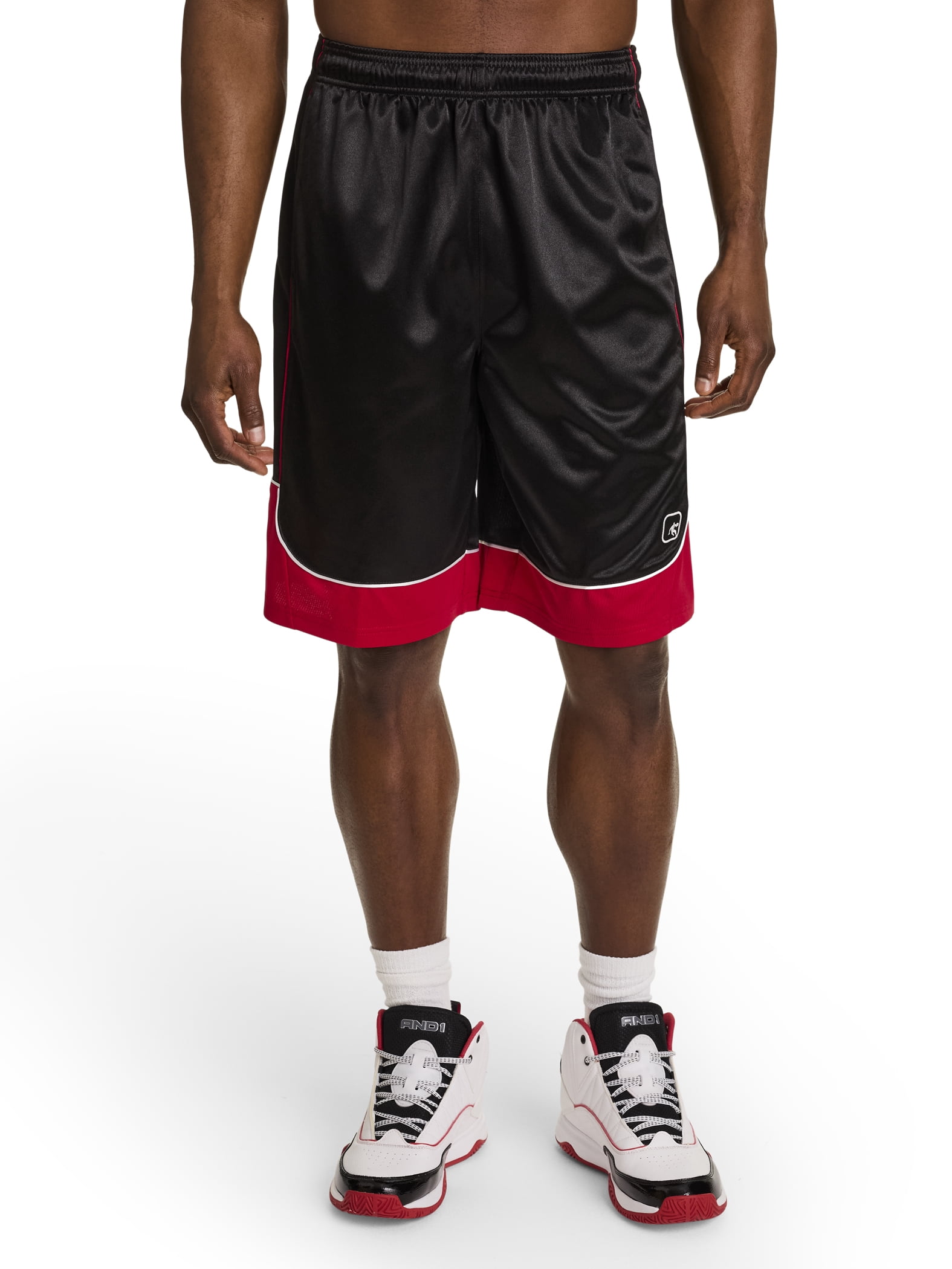 AND1 Men's and Big Men's All Court Colorblock Short, 11" inseam, up to Size 5XL