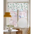 thumbnail image 4 of Green Botanical Linen Curtain Valance for Bedroom/Bathroom/Kitchen/Office/Living/Dining Room Window,White Spring Floral Summer Birds Rod Pocket Topper Decorative Cafe Drapes Panel 54"x18", 4 of 6