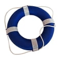thumbnail image 1 of Blue and White Foam Ring Buoy for Swimming Pools 19 inch with Perimeter Rope, 1 of 2