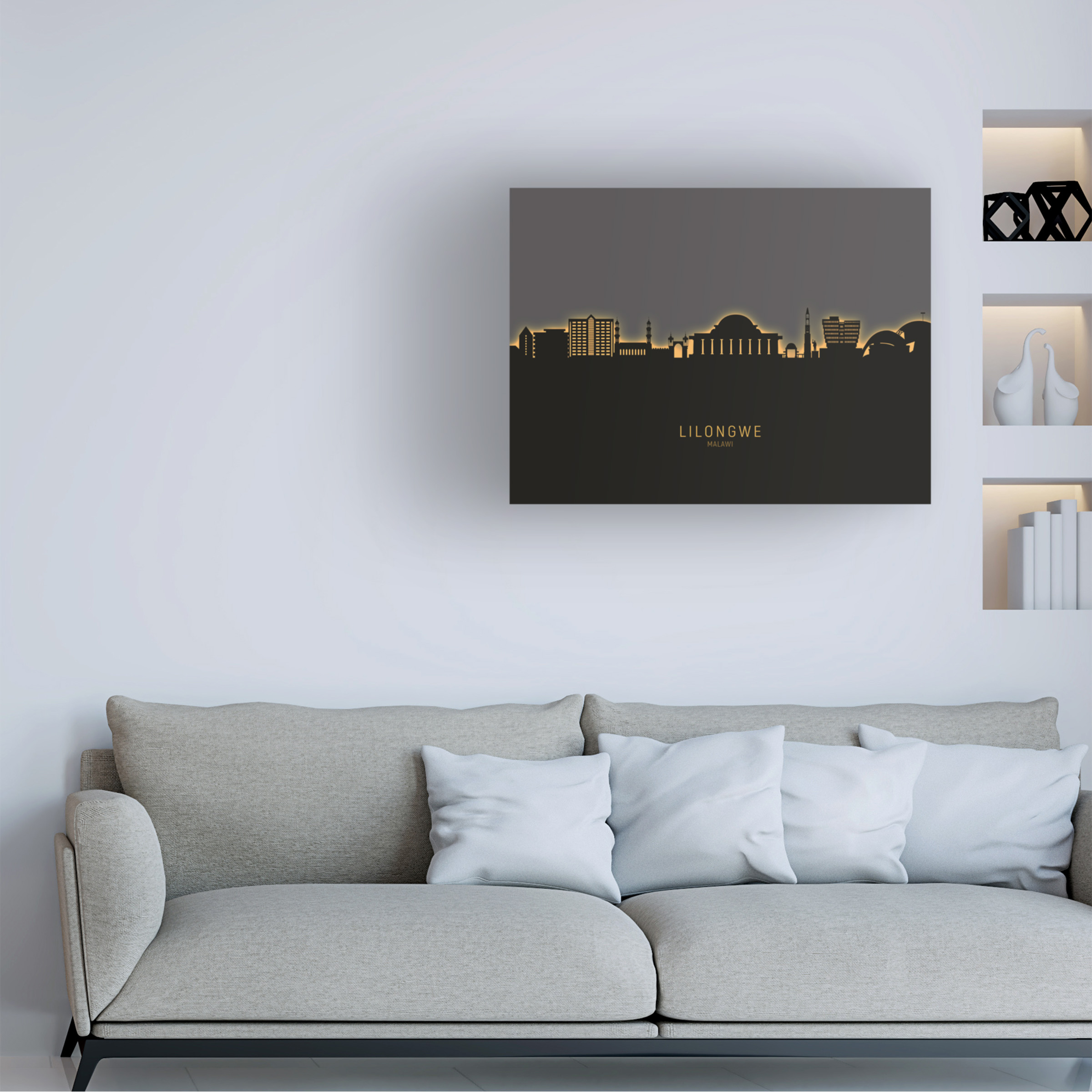Michael Tompsett 'Lilongwe Malawi Skyline Glow II' Canvas Art