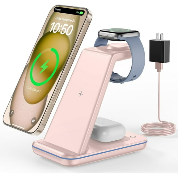 3-in-1 Wireless Charging Stand for Apple Devices, iPhone & Apple Watch