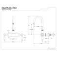 thumbnail image 2 of Kingston Brass Vintage 3-3/8" Wall Mount Clawfoot Tub Filler, 2 of 2