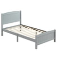 thumbnail image 3 of LEGAHOME Twin Size Bed Frame, Wood Platform Bed with Headboard, Strong Wooden Slat Support, Twin Bed Frame for Boys Girls, No Box Spring Needed, Gray, 3 of 11
