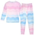 thumbnail image 2 of FORMRS Long Sleeve Top and Pants Pajama Set for Niños 2-Piece Sleepwear, Sizes 18M-8Y, Light Pink Stripes, 2 of 6