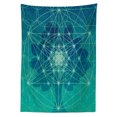 thumbnail image 3 of Ambesonne Teal Tablecloth Rectangular Table Cover, Tree with Shapes, 60"x90", Petrol Blue Green, 3 of 4