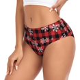 thumbnail image 2 of Kdxio Culottes Taille Haute à Carreaux Rouges pour Femmes, sous-Vêtements en Coton Évacuant l'Humidité-4TG, 2 of 6