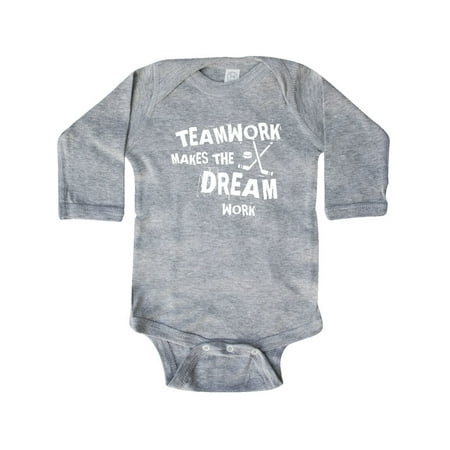 

Inktastic Hockey Teamwork Gift Baby Boy or Baby Girl Long Sleeve Bodysuit