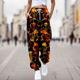 thumbnail image 2 of Bovemsi Wide Leg Pants for Women 3D Digital Halloween Printed Casual Sport Pants Fashion Outfits Clothes L Gray, 2 of 4