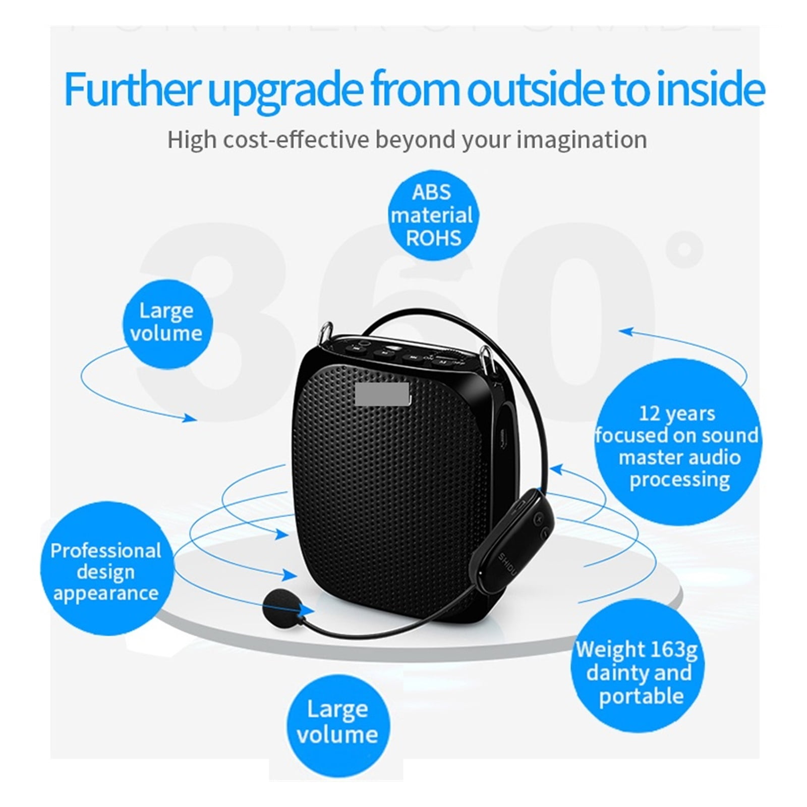 10W Portable Voice Amplifier Wireless/Wired Microphone AUX Audio Portable Speaker USB For Teachers Tourrist ,Powerful&Original Sound