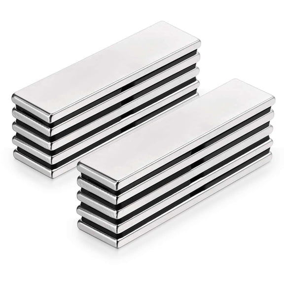 Spencer 10PCS Strong Rare Earth Neodymium Magnets Heavy Duty Bar Magnets Powerful Permanent Rectangular Magnets - 60 x 15 x 3 mm