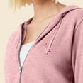 thumbnail image 5 of Dalix Flamingo Embroidered Fleece Zip Washed Hoodie Cold Fall Winter Women in Dusty Rose 2XL XX-Large, 5 of 5
