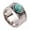Green, variant on Unisex Stainless Steel Vintage Personality Round Cut Dark Green Gemstone Synthetic Turquoise Biker Ring Statement Wedding Band Silver Size 8