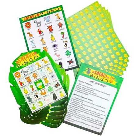 36 Pack Safari Jungle Party Bingo Game Cards Set for Kids Birthday Baby Shower Party Supplies Favors (Best Kids Birthday Party Games)