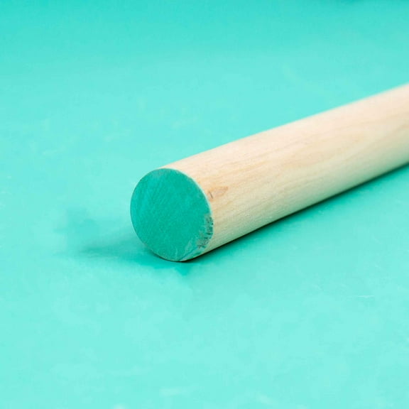 Hello Hobby Wood Dowel, 36” Long, 7/8-inch Diameter, Blue Ends
