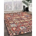 thumbnail image 3 of Ahgly Company Machine Washable Indoor Square Traditional Brown Red Area Rugs, 7' Square, 3 of 7