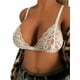 thumbnail image 2 of TRKIYQC Sujetador de encaje floral para mujer Sin aros Sin relleno Comodidad Ver a través de la ropa interior de lencería Negro / Blanco TRKIYQC moda, 2 of 7