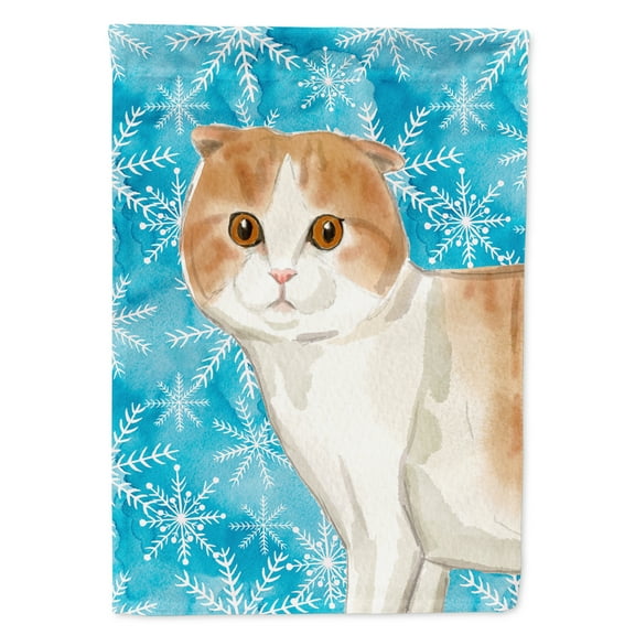 Carolines Treasures CK3113GF Scottish Fold Winter Snowflake Flag Garden Size  Small multicolor