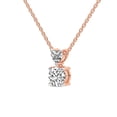 thumbnail image 4 of Lab Diamond Dangling Pendant Necklace For Women | 4 Carat IGI Certified Round Shape | Carina Two Stone Lab Diamond Pendant In 18K Rose Gold | FG-VS1-VS2 Quality | Friendly Diamonds, 4 of 6