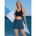 thumbnail image 6 of Charmo Swim Shorts for Women Swimwear High Waisted Swim Bottom Hidden Pockets Board Shorts, 6 of 7