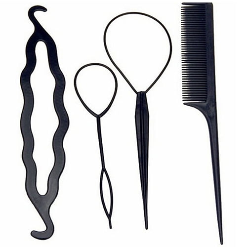 Sarkoyar 4Pcs Women's Hair Twist Styling Clip Stick Bun Maker Braid Tool Set Hair Accessories Sarkoyar 4Pcs Women's Hair Twist Styling Clip Stick Bun Maker Braid Tool Set Hair Accessories