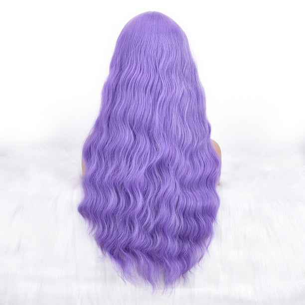 Xihbxyly Peluca de Cabello Ondulado y Rizado, Flequillo Natural con Raya Al Medio, Cabello Sintético Largo, Ideal para Fiestas de Disfraces, Carnavales y Mascaradas, Tamaño Ajustable, Fácil de Peinar