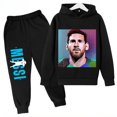 thumbnail image 3 of Conjunto de sudadera con capucha para niños de primavera, conjunto deportivo de 2 piezas, sudadera y pantalones, ropa para niños y niñas con estampado de Messi, ropa para bebés, 3 of 5