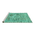 thumbnail image 2 of Ahgly Company Machine Washable Indoor Square Persian Turquoise Blue Traditional Area Rugs, 4' Square, 2 of 4