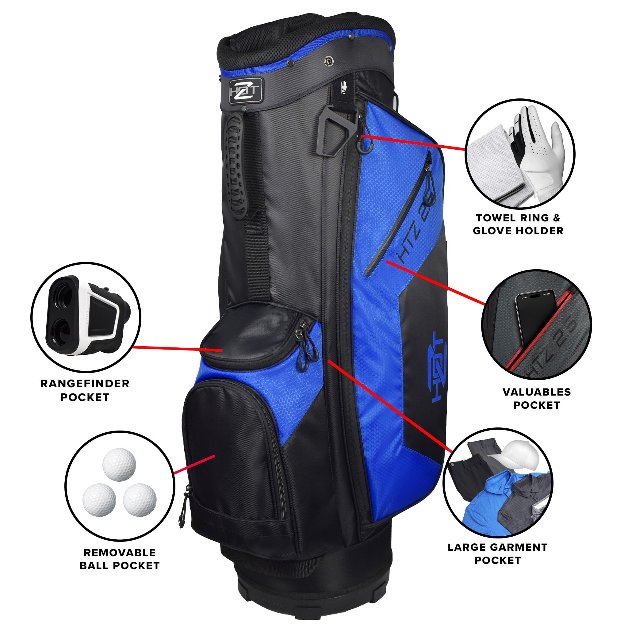 Hot-Z Golf 2.5 Cart Bag Blue/Black