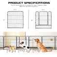 thumbnail image 2 of Parque infantil para perros GDKASRNY, resistente, 81/101/114 cm de altura, plateado, 2 of 7