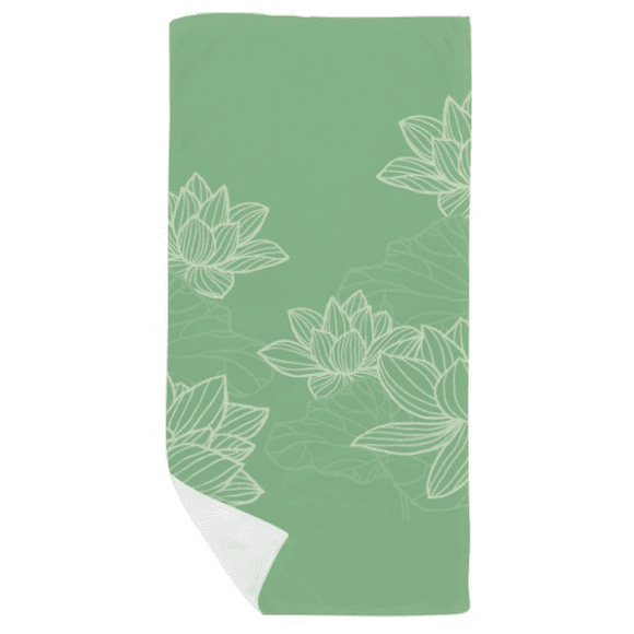 Lotus Flower Line Flower Bath Towel Soft Washcloth Facecloth 35x70cm
