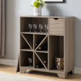 thumbnail image 2 of Furniture of America  Thurwald Contemporary Oak 31-inch 2-shelf Wine Rack Buffet, 2 of 4