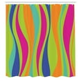 thumbnail image 3 of Ambesonne Vintage Shower Curtain, Retro Stripes Funky Print, 69"Wx70"L, Hot Pink, 3 of 3