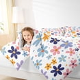 thumbnail image 4 of Feelyou Cartoon Spring Flower Full Size Comforter Sets, Cherry Blossoms Floral Bedding Comforter Set, Teens Kids Boys Girls Reversible Bedding Sets, Lightweight Room Decor, 3 Pieces, 4 of 8