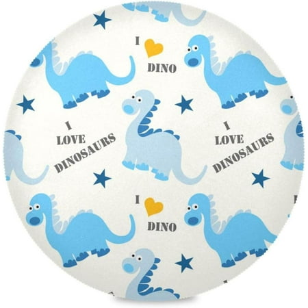 

Hyjoy Cute Dinosaur Round Placemats Set of 6 Non-Slip Heat Resistant Washable Table Mats for Kitchen Dining Table Decoration 15.4 Inch